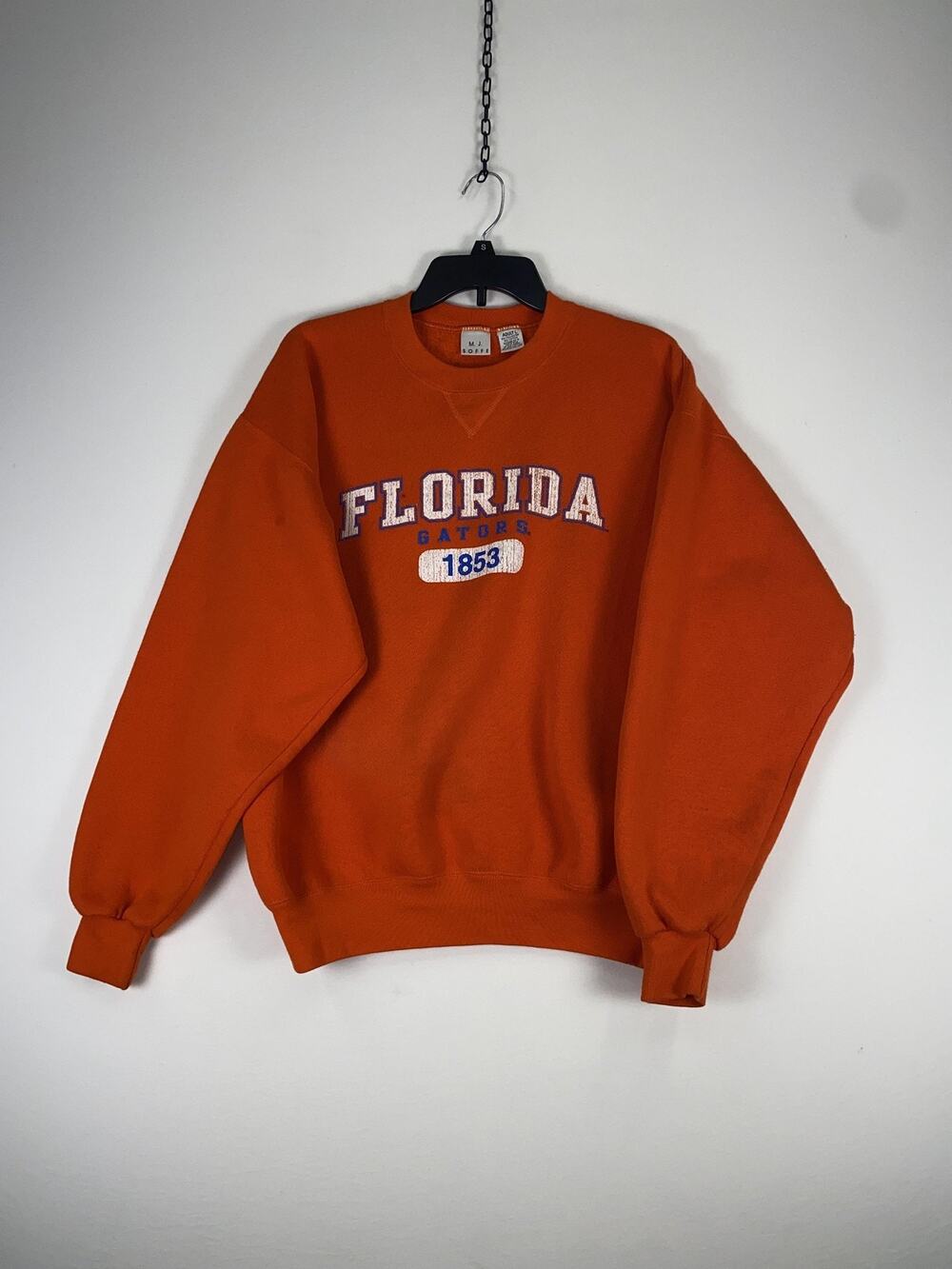 Florida Gators Sweatshirt Mens Large Orange NCAA Football MJ Soffe Crewneck